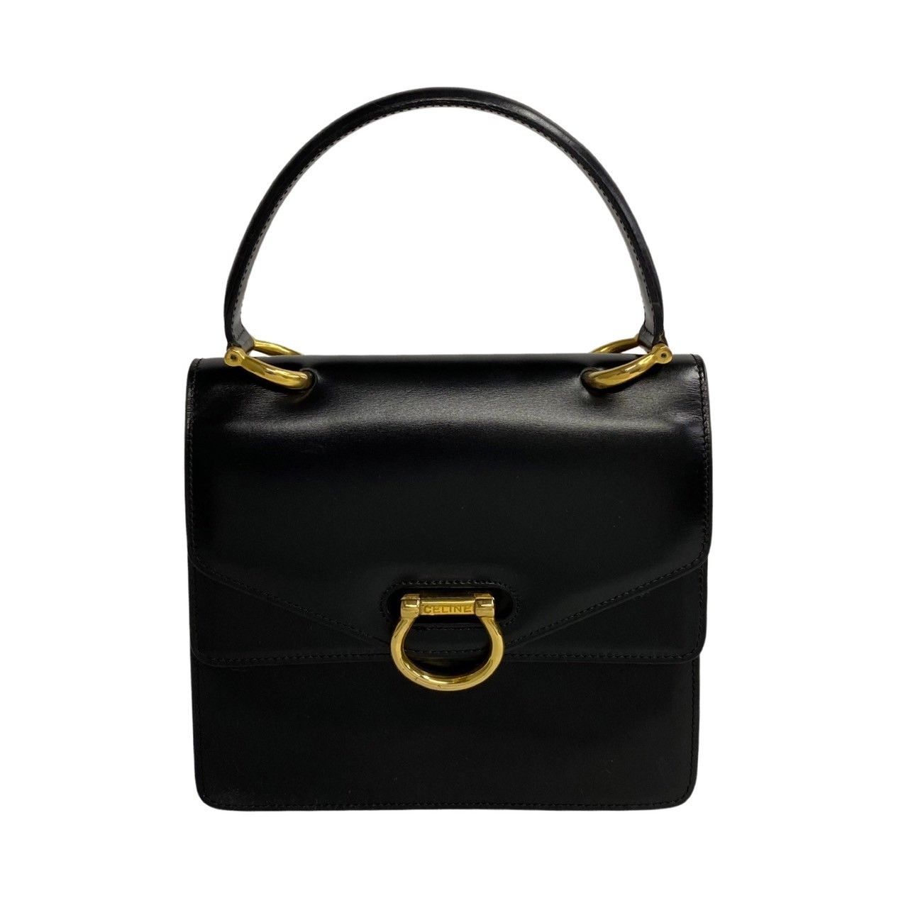 image of Celine Leather Handbag in Black, Women's