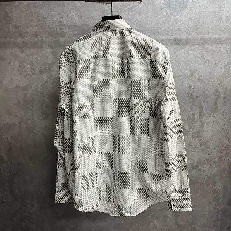 Louis Vuitton Louis Vuitton 24 Latest White Checkerboard Long Sleeve Shir Size US L / EU 52-54 / 3 - 2 Thumbnail