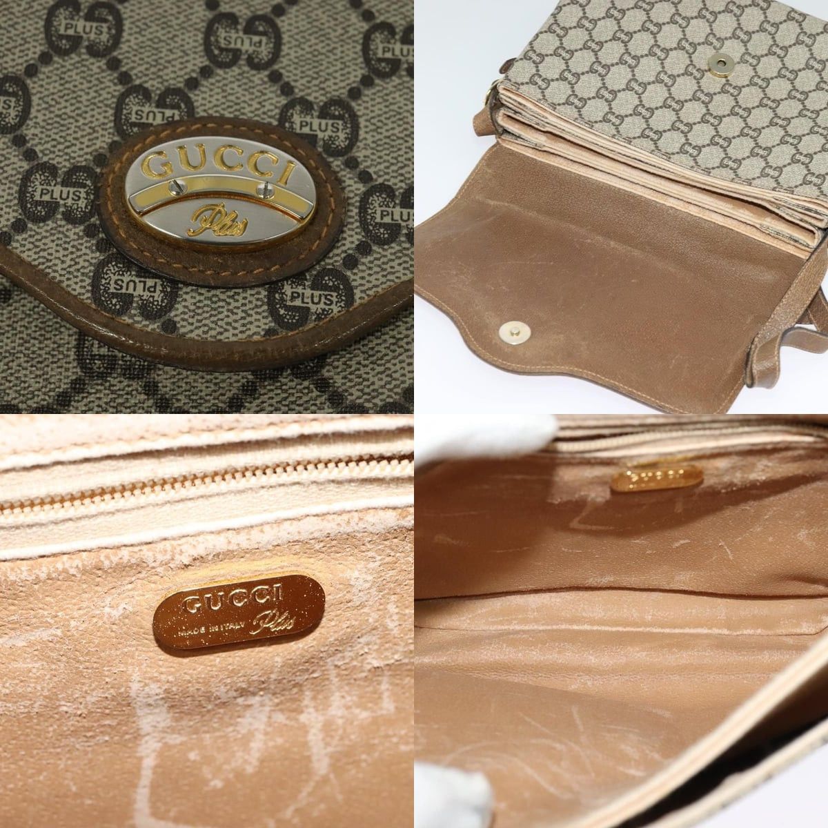 Gucci GUCCI GG Plus Supreme Shoulder Bag Pvc Beige Gold Size ONE SIZE - 11 Thumbnail