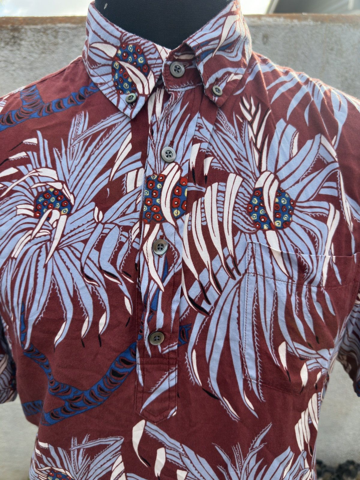 Reyn Spooner Hawaiian Men’s XS Red/Blue Japanese Spun Rayon