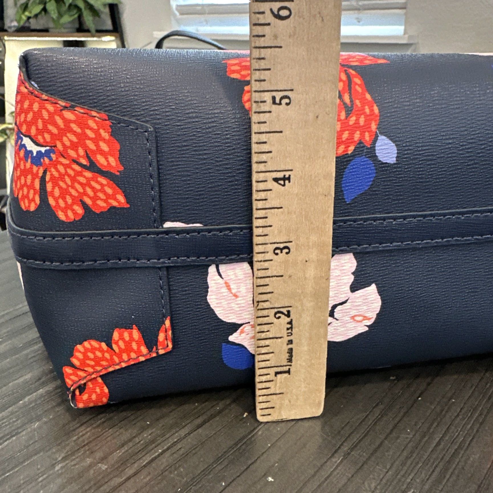 Vintage KATE SPADE Bleecker Dotty Floral Large Tote Parisian Navy Multi Women's Handbag Size ONE SIZE - 7 Thumbnail