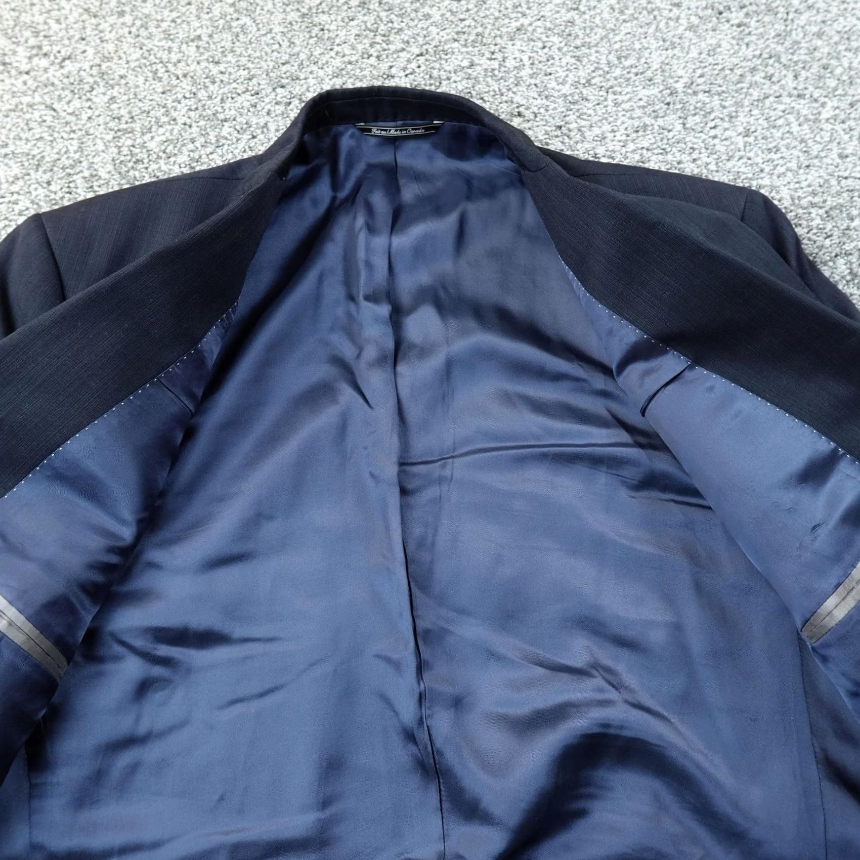 Jack Victor VINTAGE Jack Victor Blazer Mens 42 Navy Blue Stripe Wool Sport Coat Jacket Canada Size 42R - 5 Thumbnail