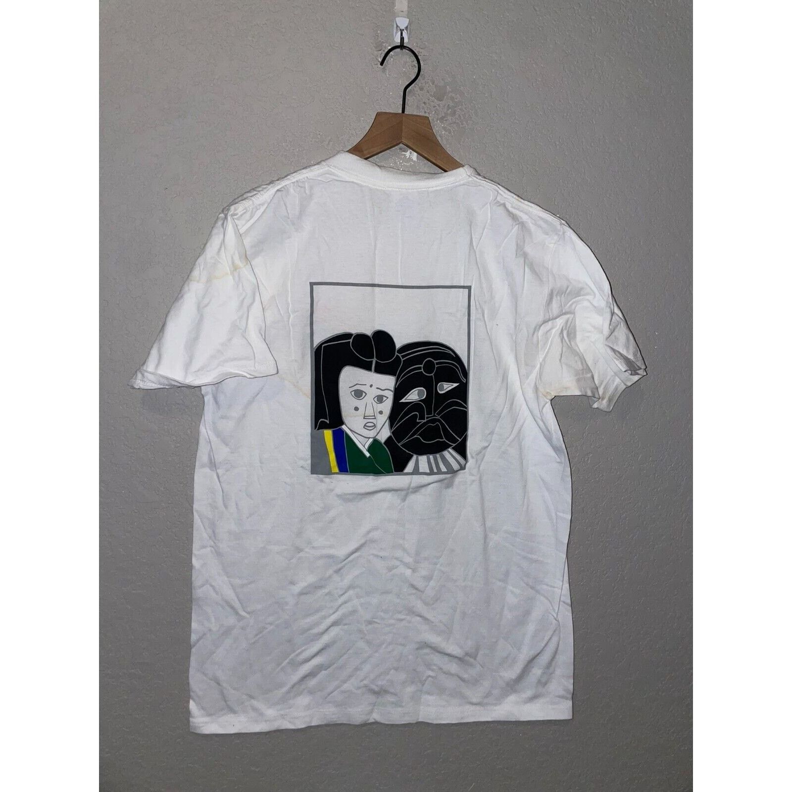 Jerzees Vintage Korea Shirt Korean Camp Tee STAINED Yellowed Jerzees Size US L / EU 52-54 / 3 - 1 Thumbnail