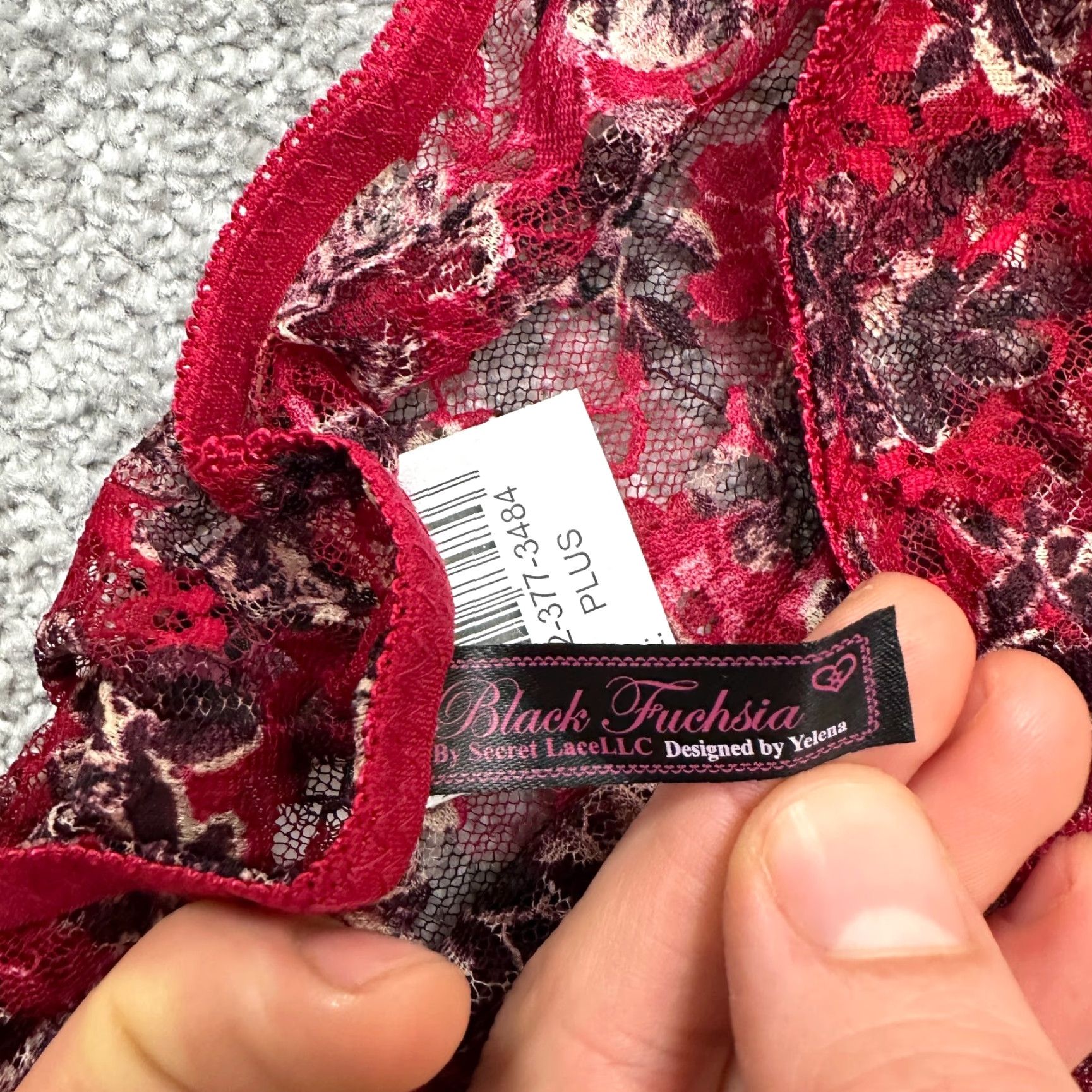 Vintage Black Fuchsia Panties Women 2X Red Lace Floral Bow Seamless Brief NWT Plus Size Womens Size ONE SIZE - 6 Thumbnail