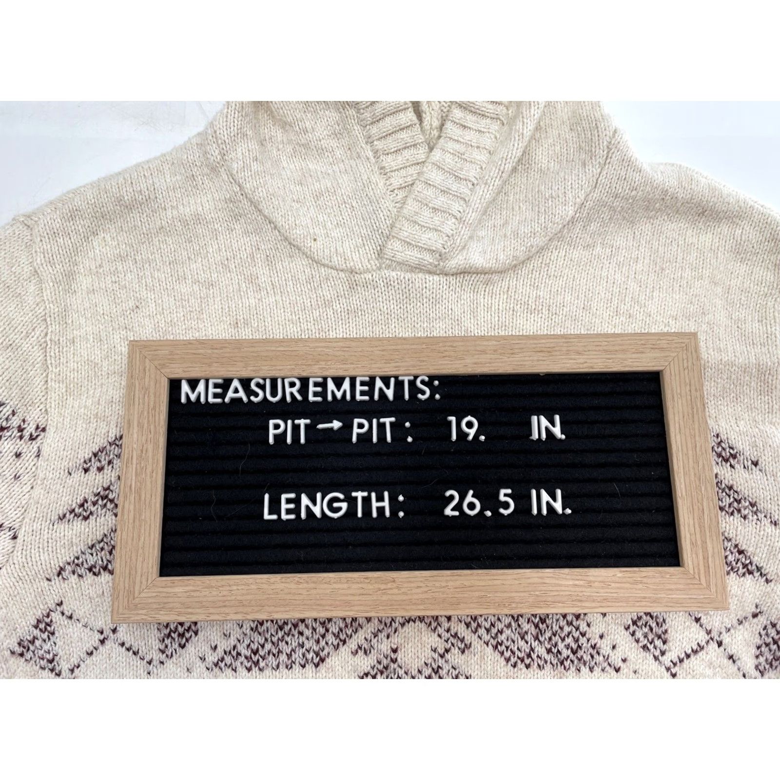 American Eagle Outfitters American Eagle Outfitters Sweater - Men’s Beige Aztec Knit Hooded - Size S Size US S / EU 44-46 / 1 - 2 Thumbnail