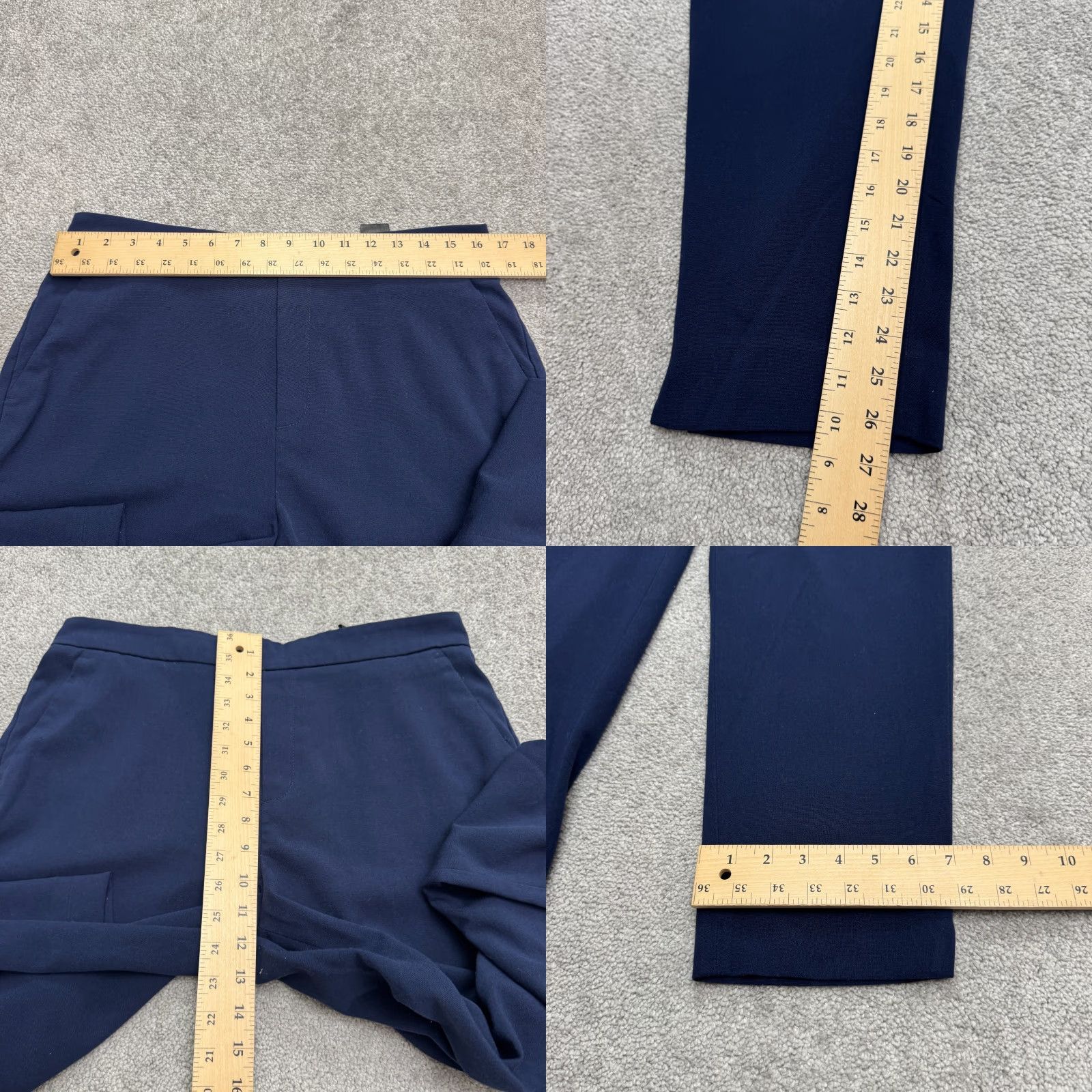 Banana Republic Banana Republic Pants Women 12 Navy Blue Straight Leg Pull On Twill Legwear Regular Inseam 26.5 in 33 in Front Flat Color Blue Size 34" / US 12 / IT 48 - 8 Thumbnail