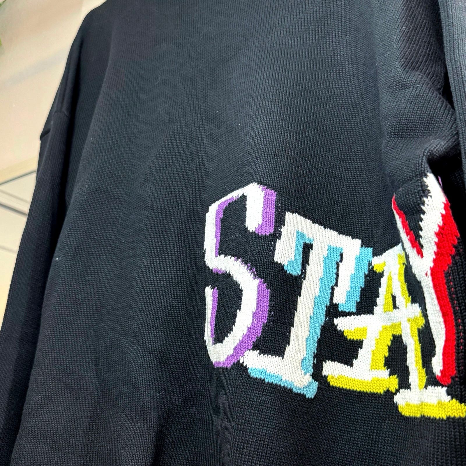STAYCOOLNYC •NWT• STAY COOL NYC Tribal Wrap Knit Black Crewneck • Large Size US L / EU 52-54 / 3 - 4 Thumbnail