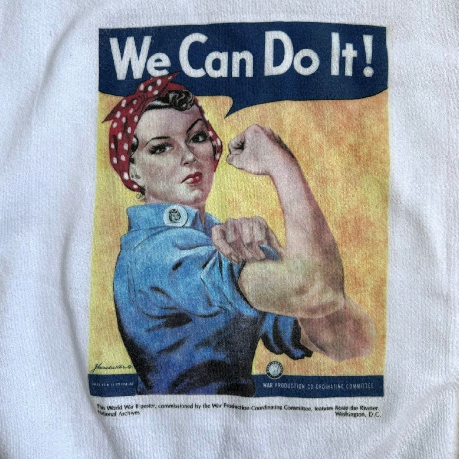 Tultex Rosie the Riveter White Sweater | Size 2XL Size XXL / US 16-18 / IT 52-54 - 6 Thumbnail