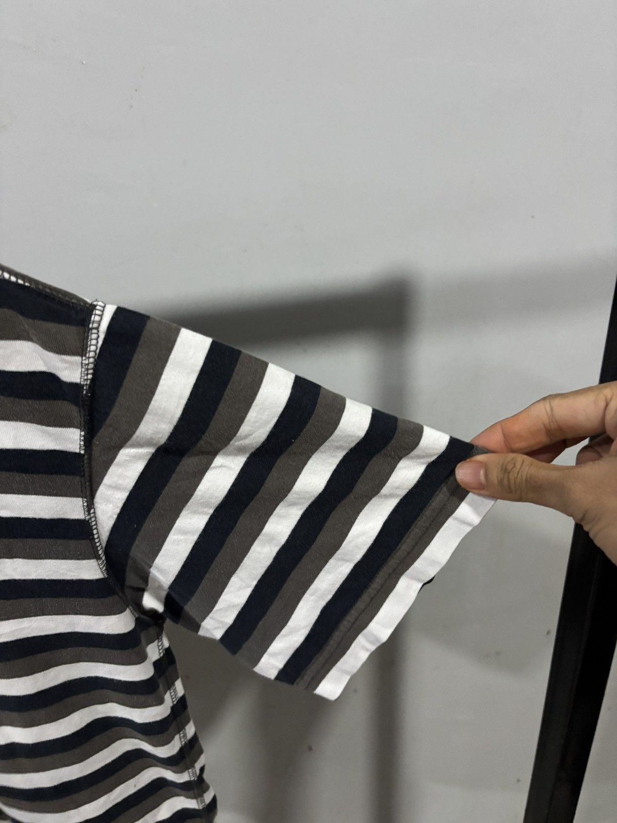 Comme des Garcons Homme COMME DES GARCONS AD2007 STRIPE POLO REVERSE STYLE STITCHING Size US S / EU 44-46 / 1 - 8 Thumbnail