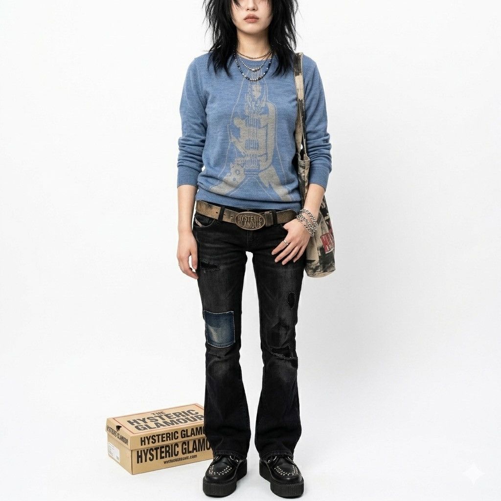 Hysteric Glamour Hysteric Glamour The Hysteric XXX "Naked Guitar Girl"Sweater Size M / US 6-8 / IT 42-44 - 2 Thumbnail