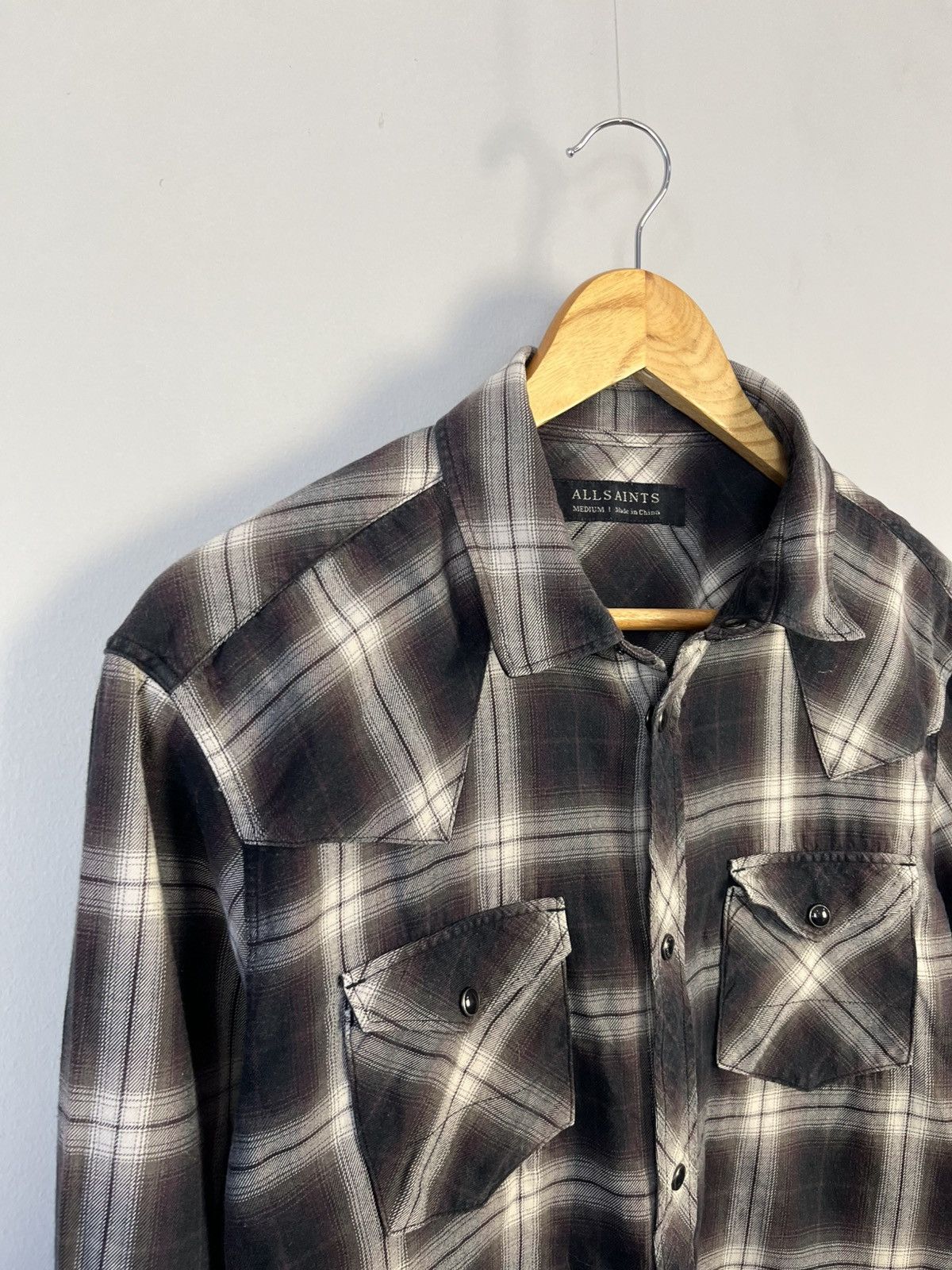 Allsaints Allsaints Dacoma Cotton Plaid Long Sleeve Shirt Size US M / EU 48-50 / 2 - 2 Thumbnail