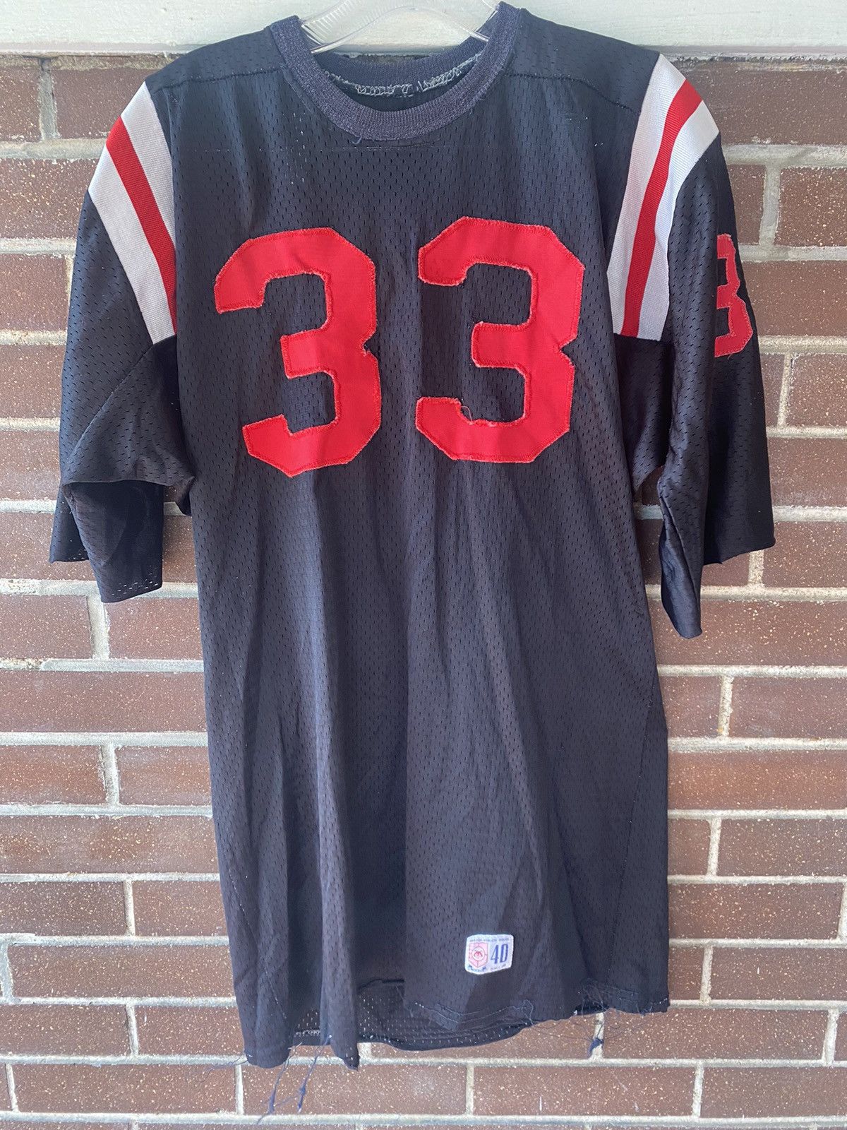 image of Very Vintage Very 60S True Vintage Football Jersey 33 in Black, Men's (Size Medium)