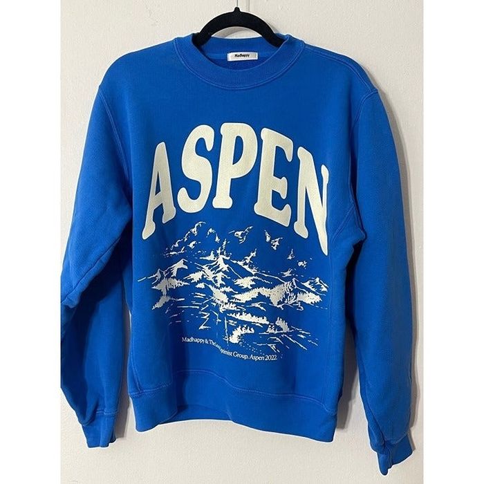 Madhappy NEW MADHAPPY ASPEN EXCLUSIVE FLEECE BLUE CREWNECK SIZE SMALL ...