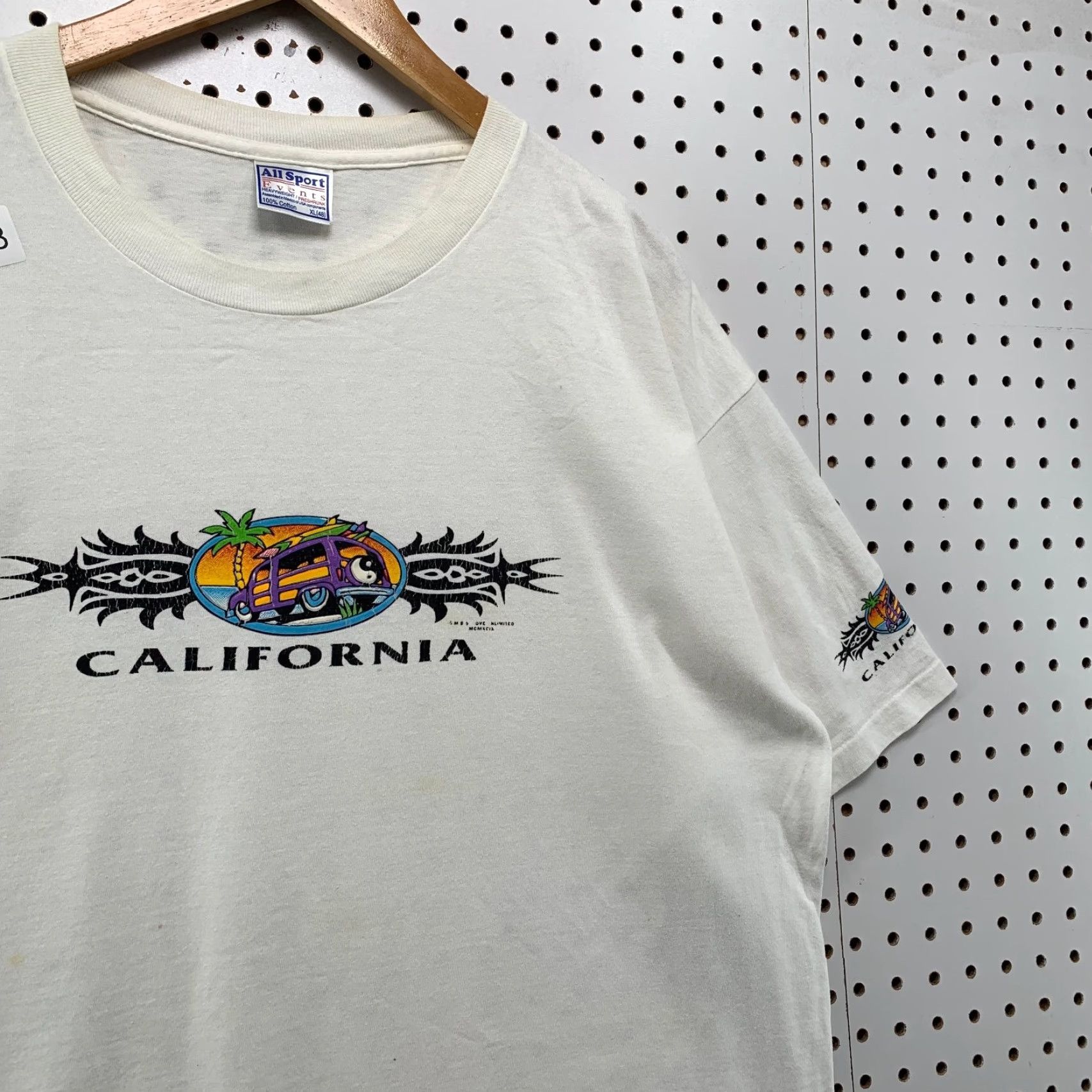 Vintage VINTAGE California Woody Wagon Surf Shirt Mens XL White Single Stitch USA Size US XL / EU 56 / 4 - 3 Thumbnail