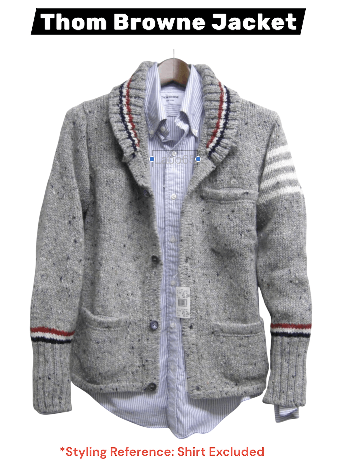 Thom Browne THOM BROWNE » Iconic 4-Bar Wool Cardigan Jacket // Grey Size US S / EU 44-46 / 1 - 2 Thumbnail