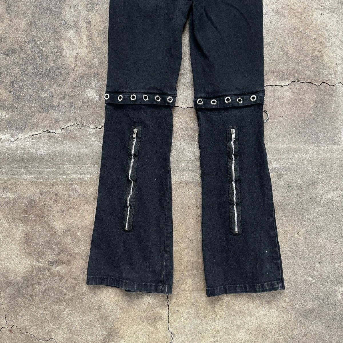Beauty Beast × Seditionaries Vintage Banned Alternative Punk Ringed Zip Flared Pants Size 28" / US 6 / IT 42 - 9 Thumbnail