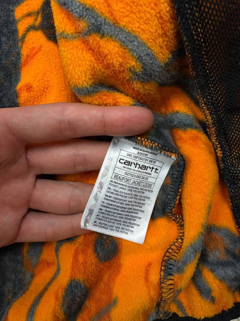 Carhartt × Japanese Brand RARE Carhartt Real Tree Fleece Y2K Orange Suits Size 34R - 24 Thumbnail