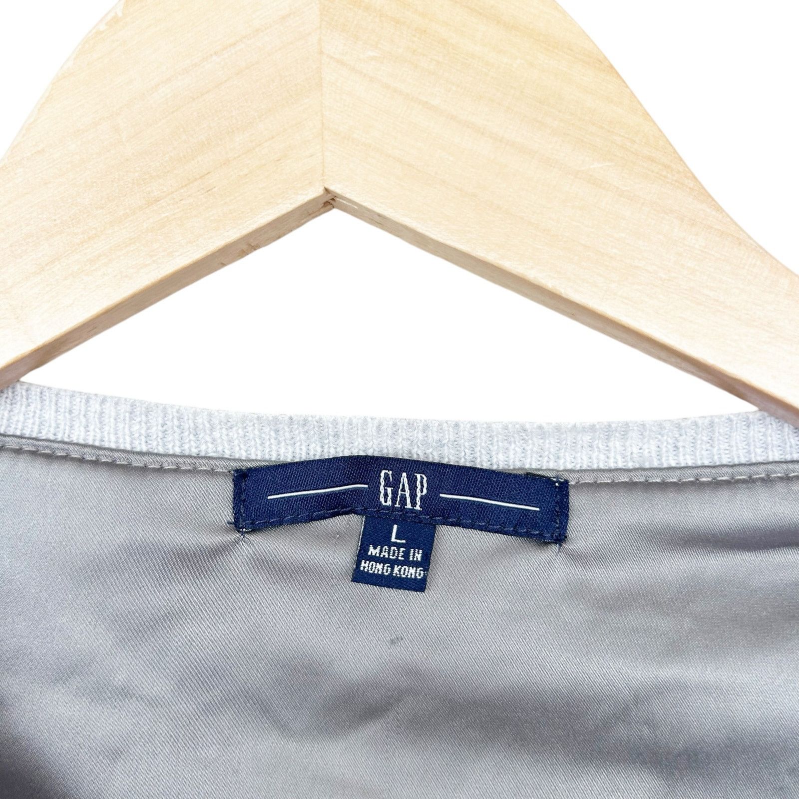 Gap Gap Gray Striped Alpaca Blend Button Front Cardigan Sz L Size L / US 10 / IT 46 - 2 Thumbnail