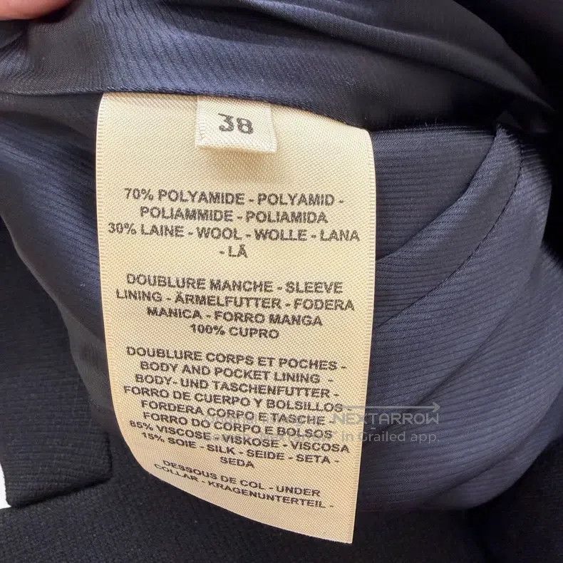 Hermes Hermes Black Regular Shoulder V Neck Wool Suit Jacket Size XS / US 0-2 / IT 36-38 - 5 Thumbnail