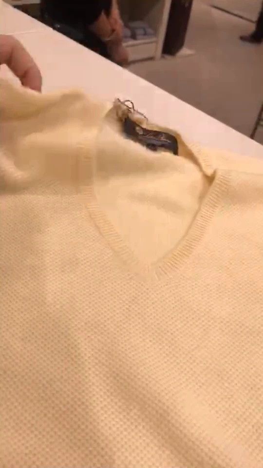 LORO PIANA Yellow V-neck sweater