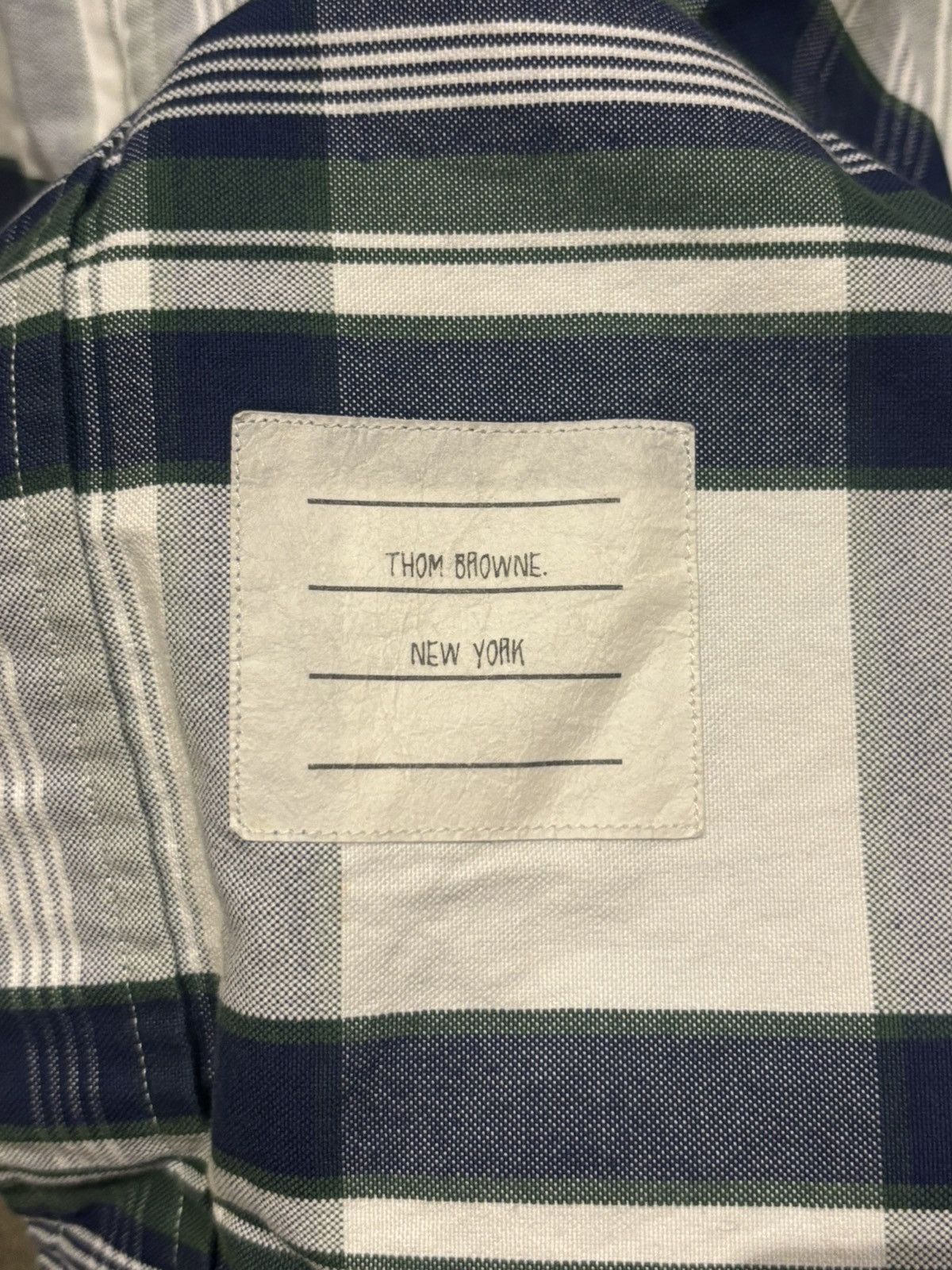 Thom Browne Thom Browne Classic Plaid Oxford Shirt Navy/Green Size US XXL / EU 58 / 5 - 3 Thumbnail