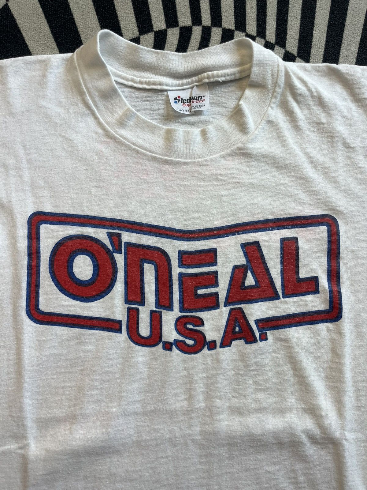 Vintage Vintage 80s O'NEAL USA Motocross Racing T-Shirt sponsors Size US L / EU 52-54 / 3 - 6 Thumbnail