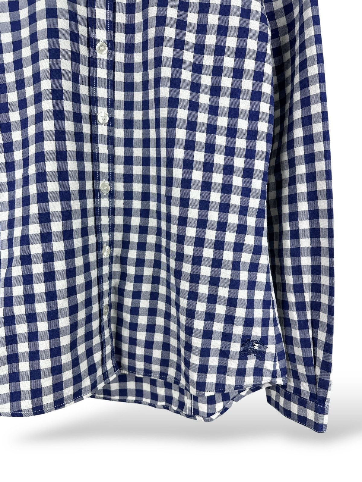 Burberry Burberry Brit Blue White Check Shirt Long Sleeve Women’s XXS Size XXS / US 00 / IT 34 - 5 Thumbnail