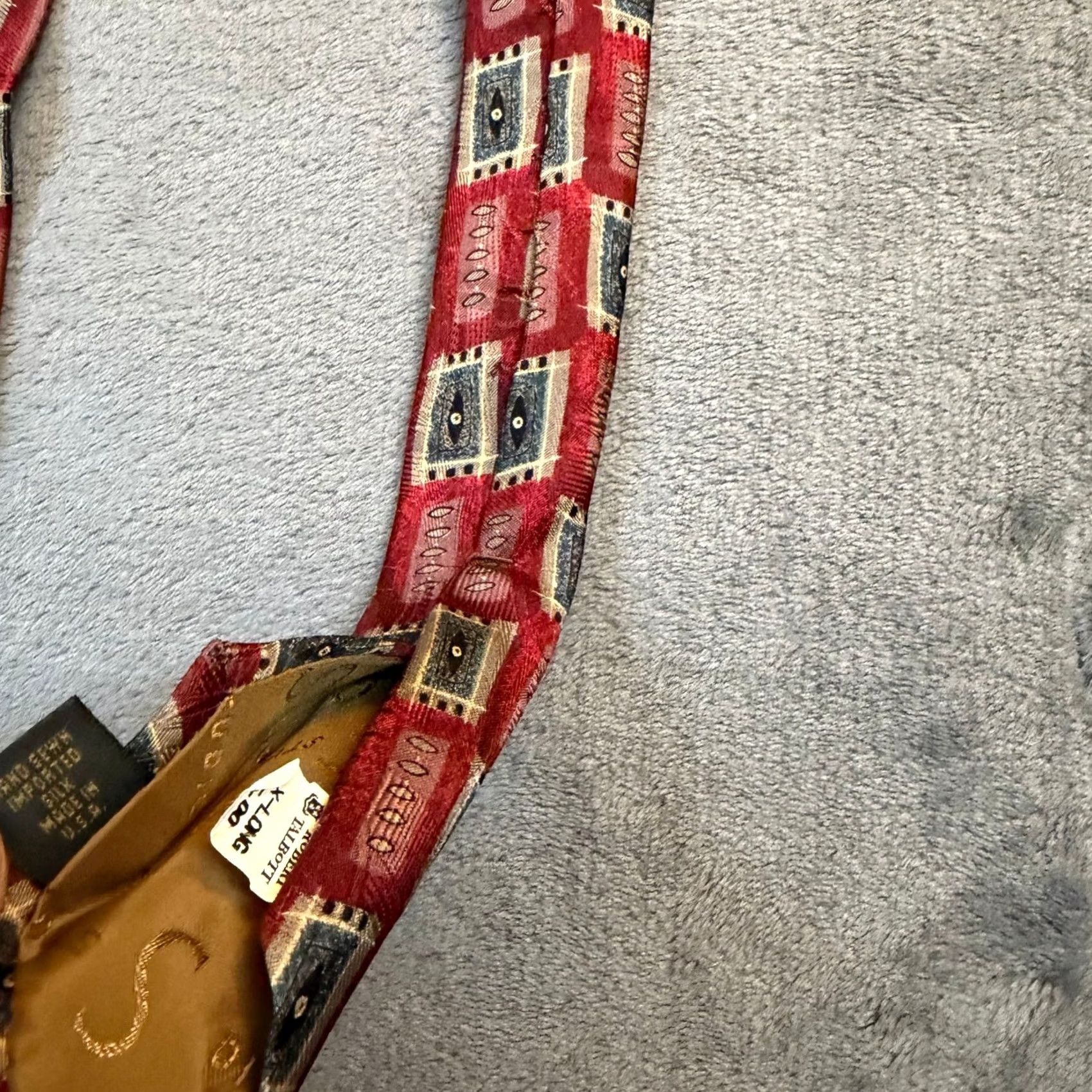 Robert Talbott Robert Talbott Studio Necktie Mens Extra Long Red Geometric Silk Hand Sewn Size ONE SIZE - 6 Thumbnail
