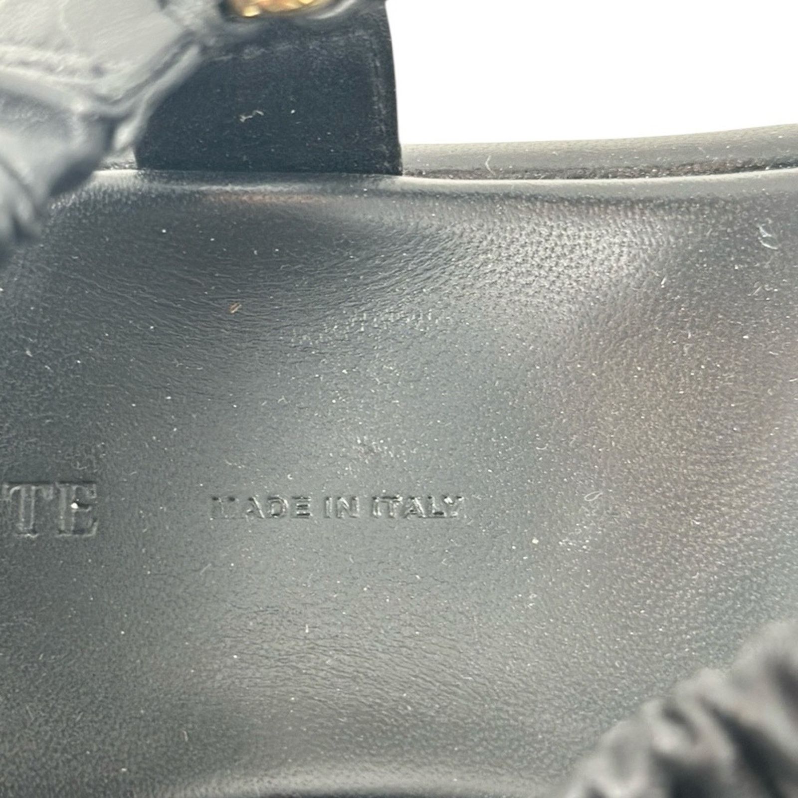 KHAITE Khaite Puglia Sandals Black Leather Elasticized Strap Shoes Size US 8 / IT 38 - 4 Thumbnail