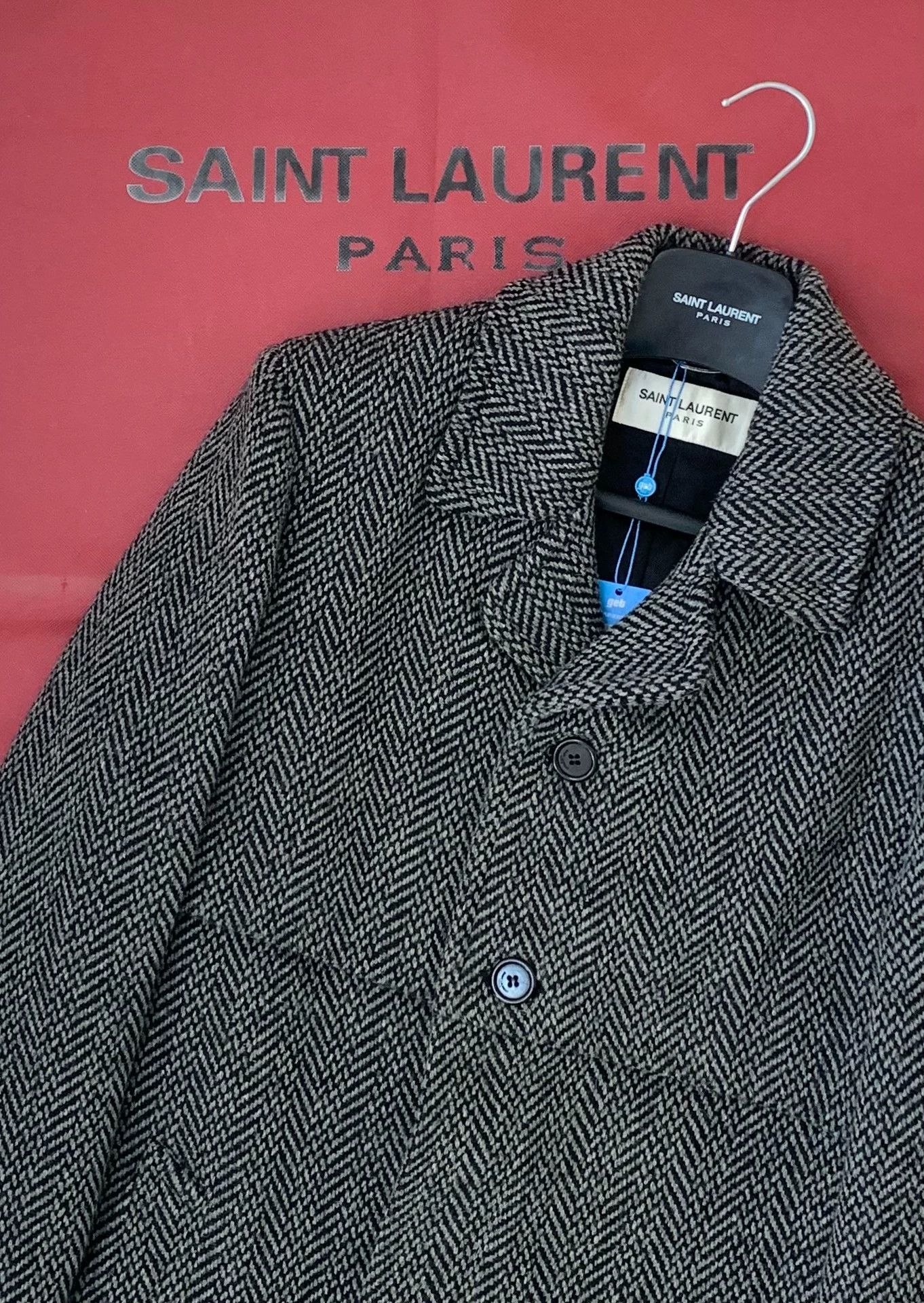 Saint Laurent Paris SAINT LAURENT SLP 17FW Gray Wool Double Layer Coat 48 Size US M / EU 48-50 / 2 - 8 Thumbnail