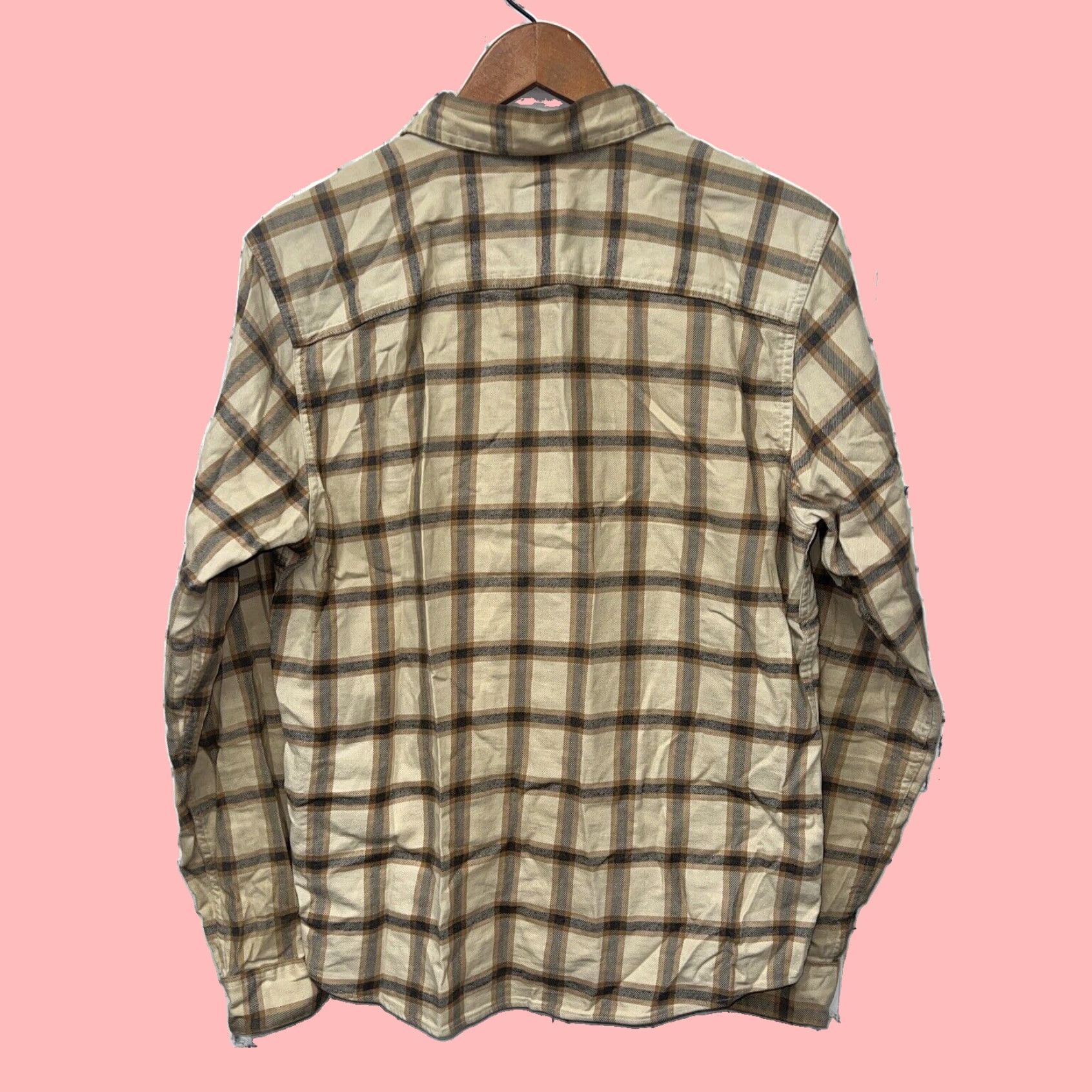 Patagonia Authentic Mens Plaid Beige Shirt Crafted from Soft Organic Cotton in Size Small Size US S / EU 44-46 / 1 - 4 Thumbnail