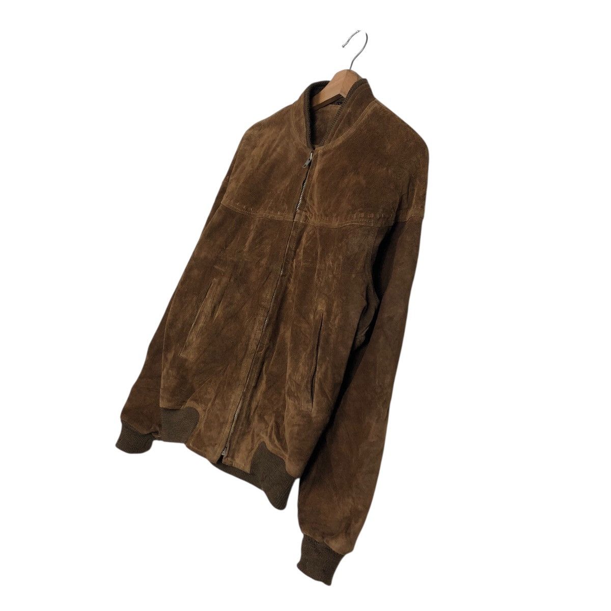Japanese Brand 90s Suede Genuine Leather MA-1 Style Bomber Issey Miyake Size US L / EU 52-54 / 3 - 3 Thumbnail