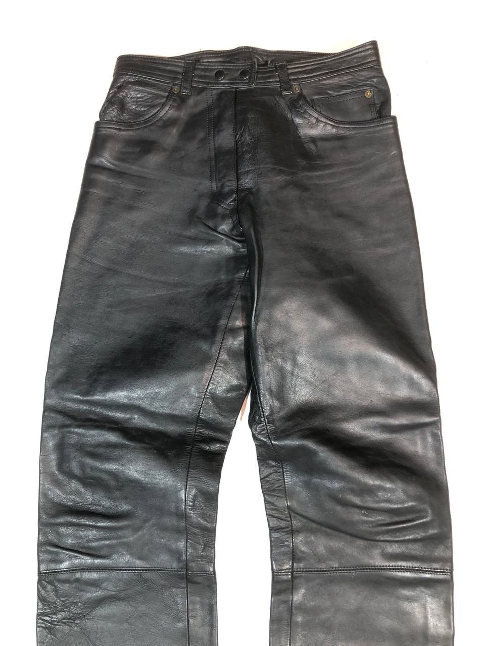 Vintage Polo Vintage Rare Biker Moto Leather Pants Size US 30 / EU 46 - 2 Thumbnail