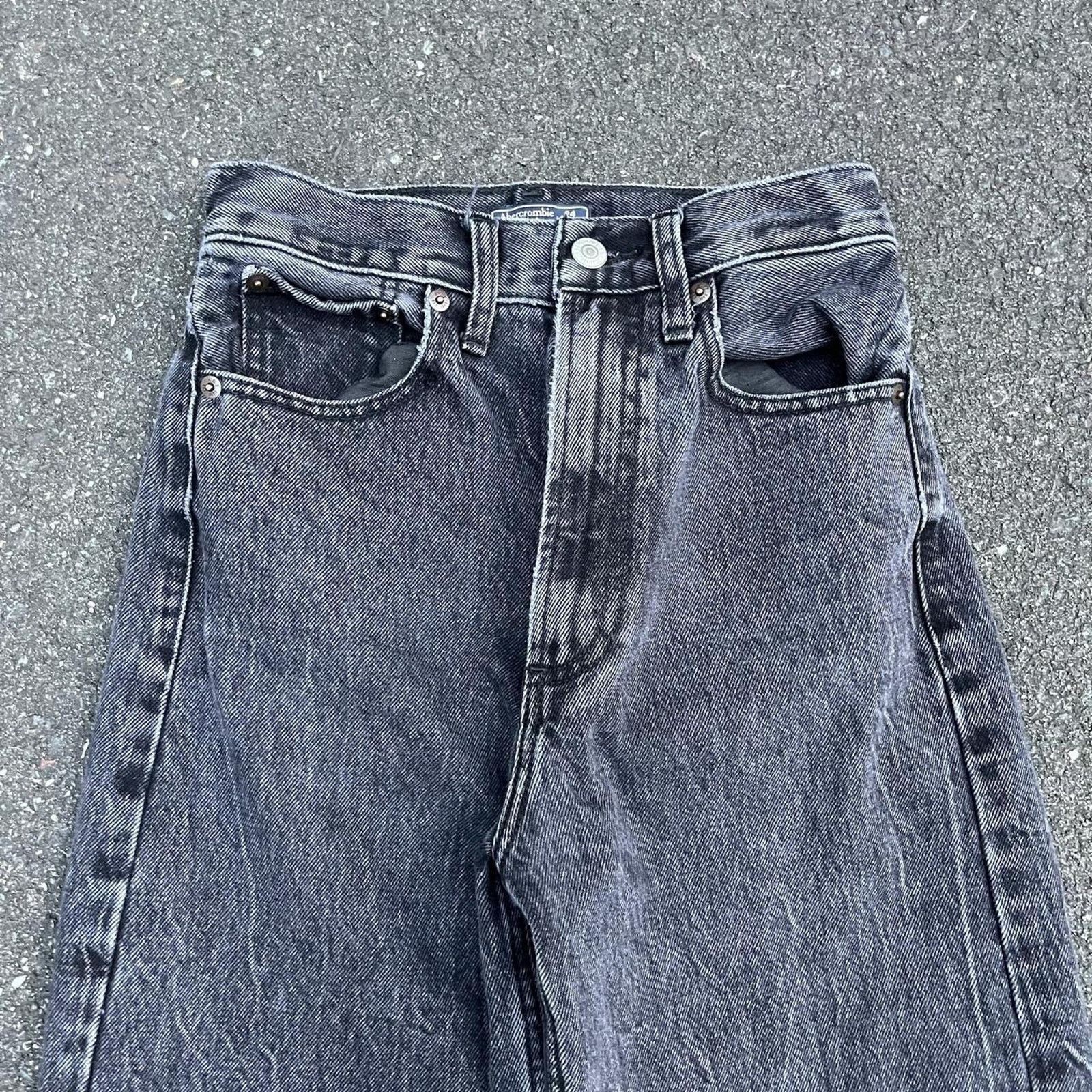 Abercrombie & Fitch × JNCO 2000s vintage rare baggy wide leg faded black abercrombie je Size 24" / US 00 / IT 34 - 3 Thumbnail