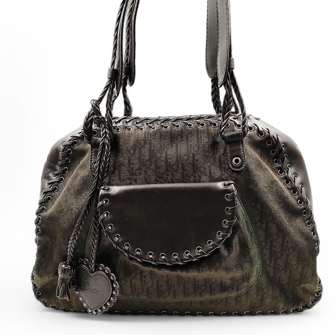 Dior Dior - Ethnica Line Mini Boston Black Monogram Leather Size ONE SIZE - 2 Thumbnail