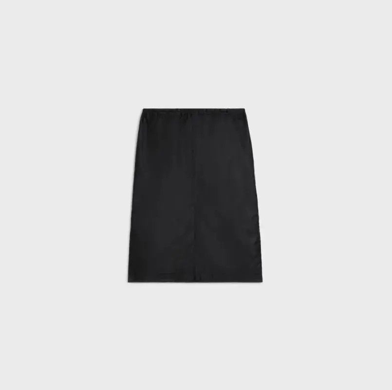 Celine o1w1db10824 Skirt in Texturized Nylon in Black Size 27" / US 4 / IT 40 - 1 Thumbnail