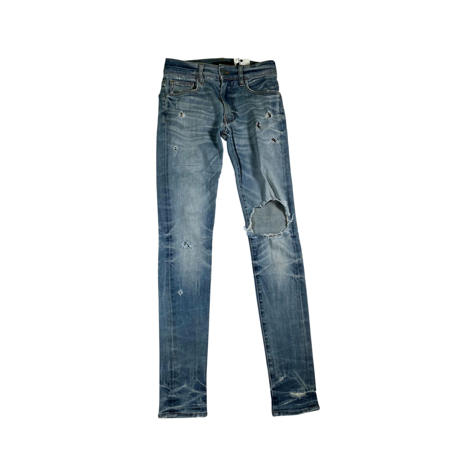 Amiri Amiri Thrasher Ripped Light Wash Jeans Size US 29 - 1 Thumbnail