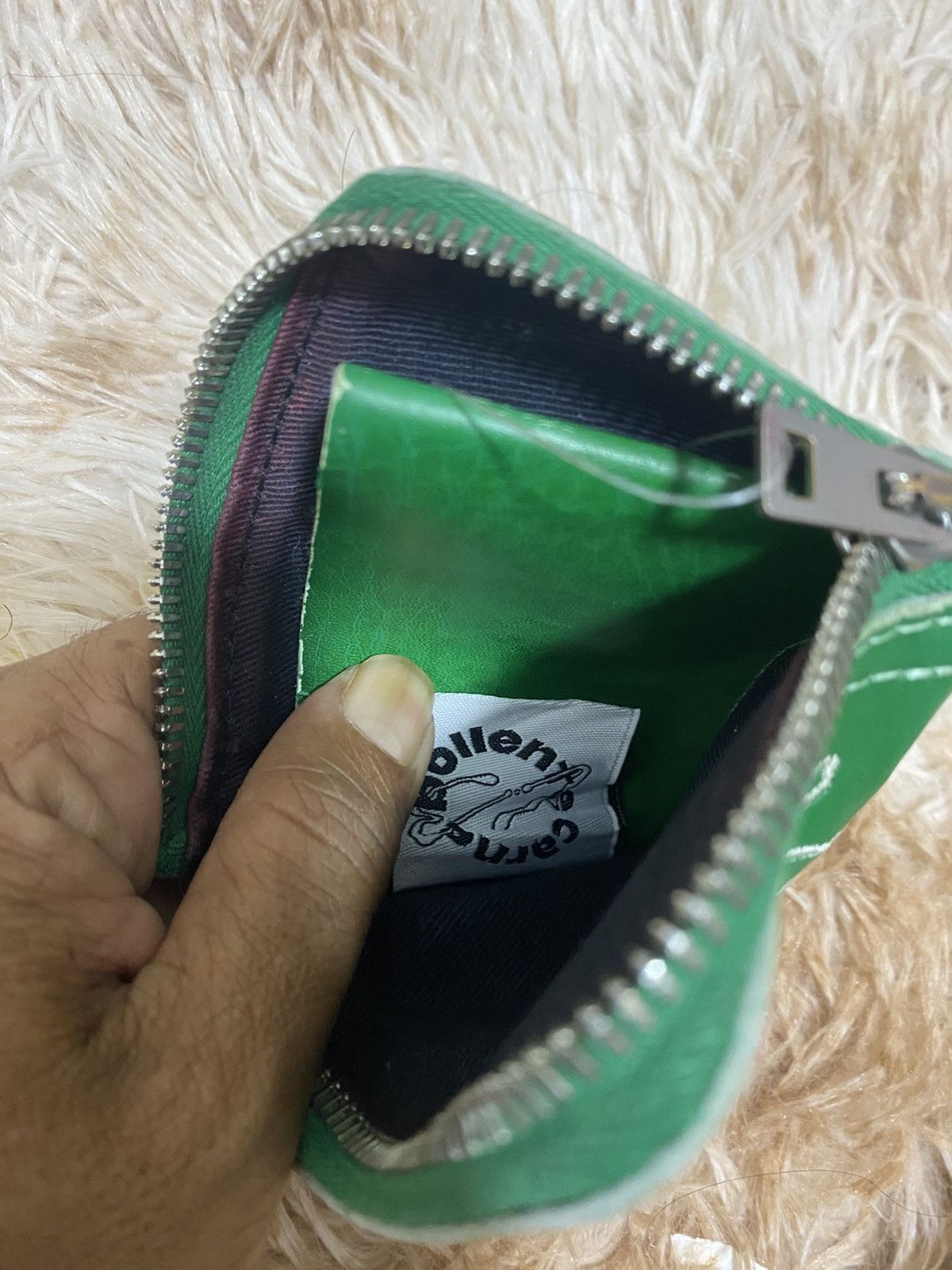 Carne Bollente Carne Bollente Green Leather Zip Wallet / Coin Pouch “ Size ONE SIZE - 5 Thumbnail