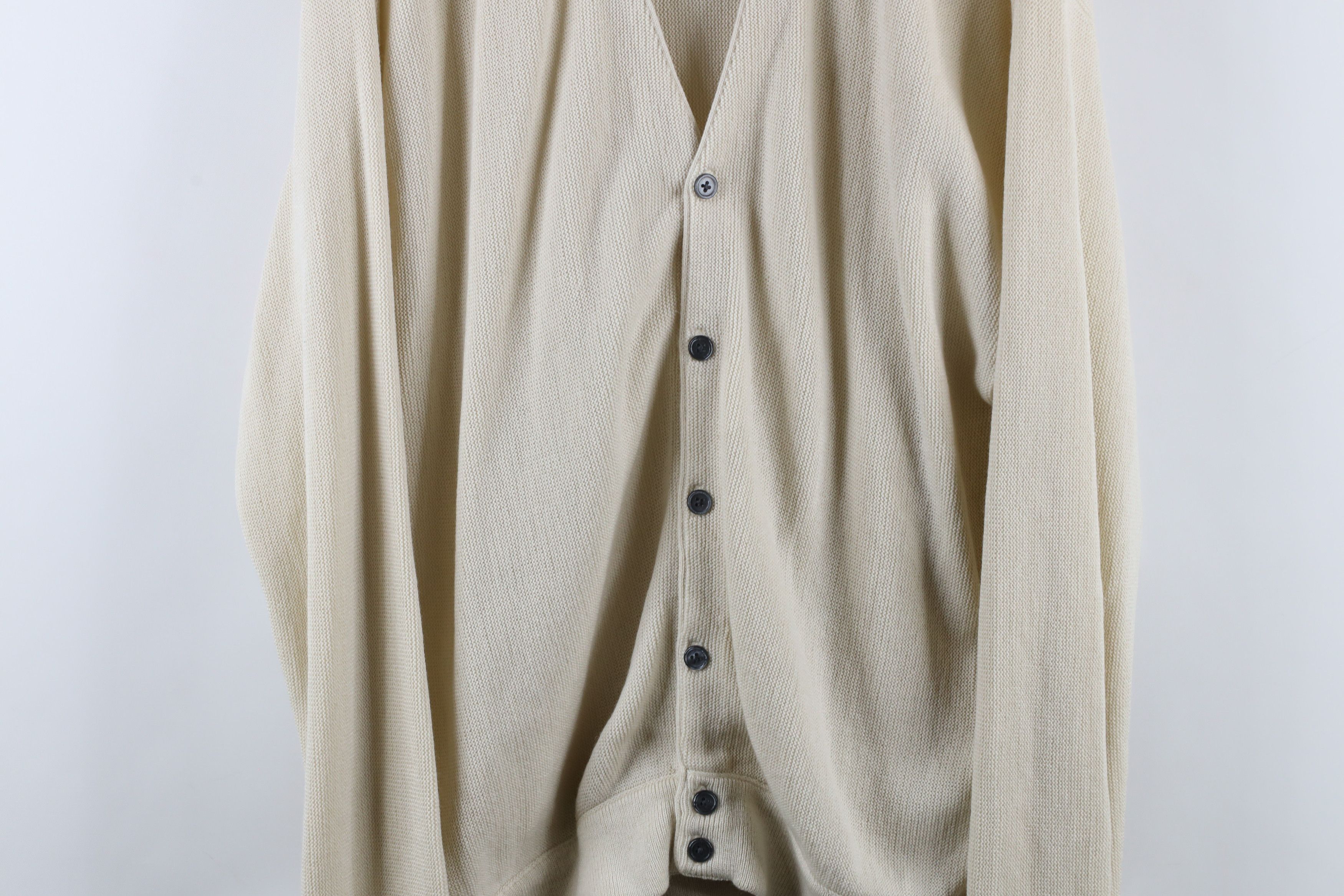 Vintage Vintage 90s Streetwear Knit Cardigan Sweater Beige Acrylic Size US XL / EU 56 / 4 - 3 Thumbnail