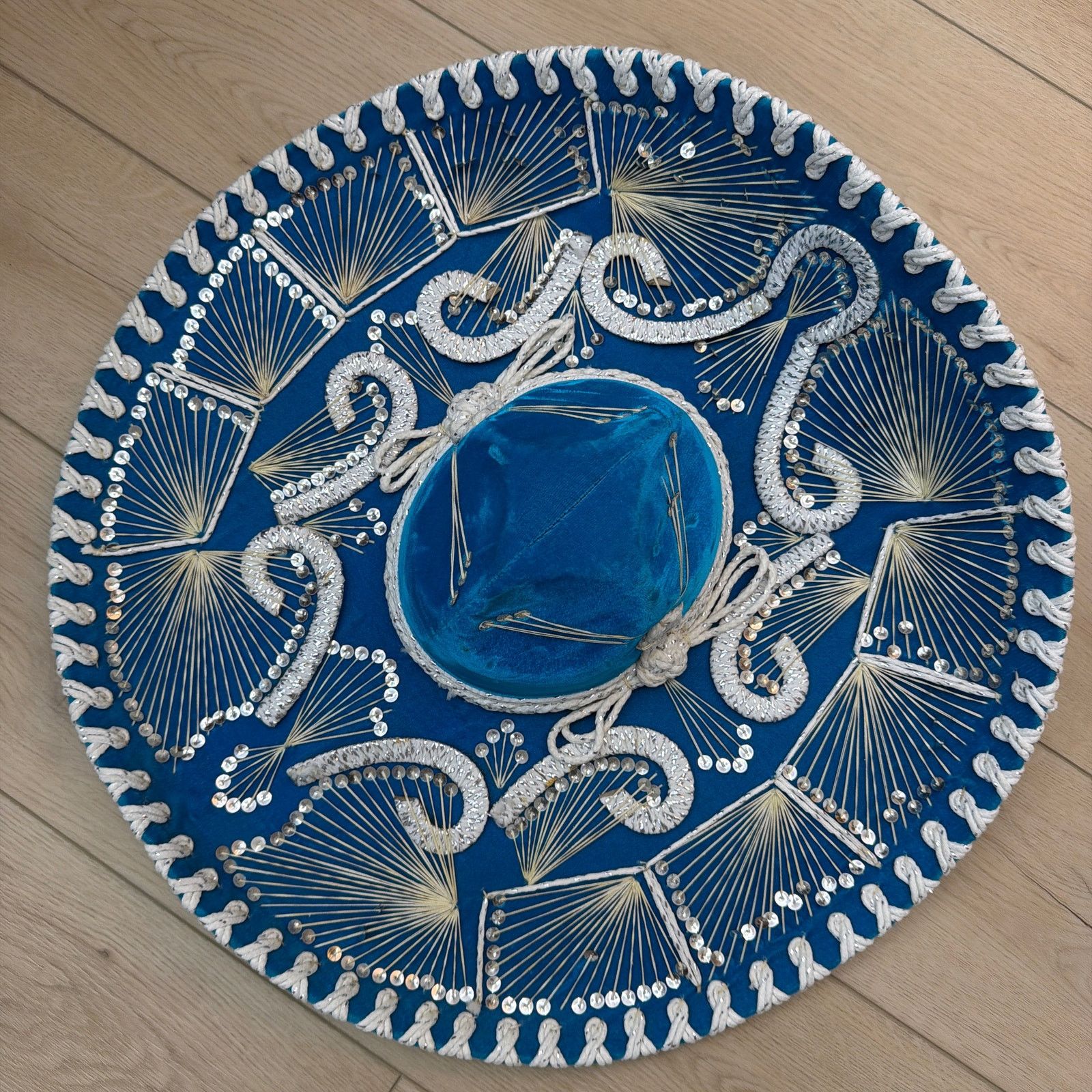 Pigalle Pigalle XXXXX Blue Sequin Sombrero Hat 23 in Diameter Size US M / EU 48-50 / 2 - 20 Thumbnail