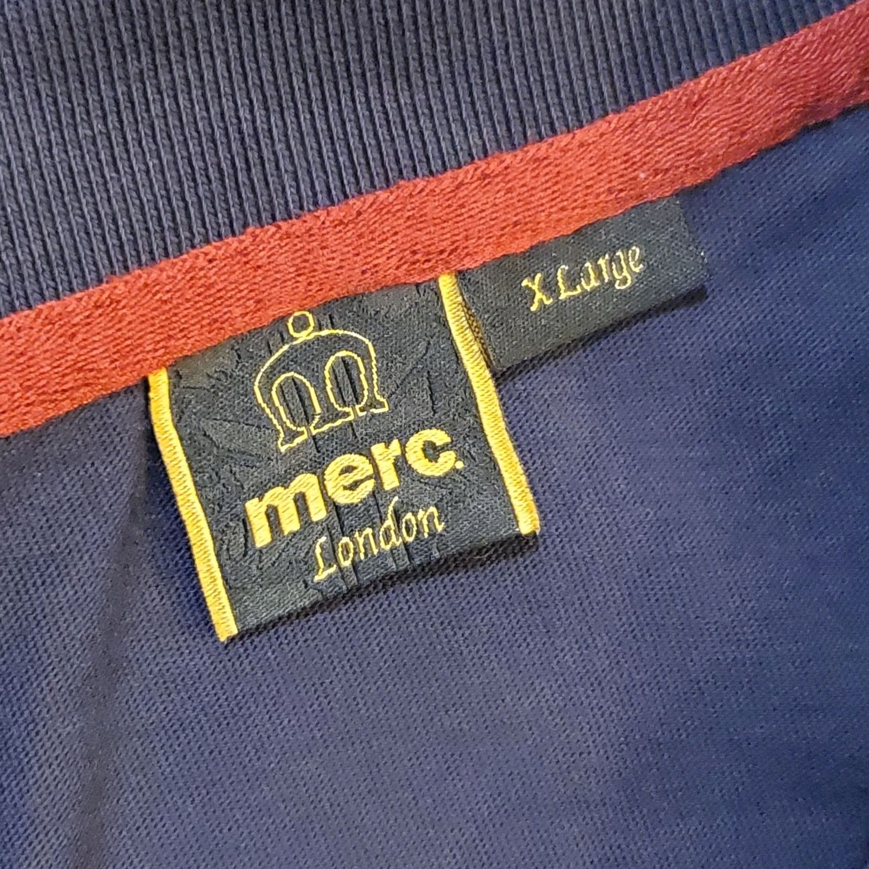 Vintage Merc London Bidwell Polo Shirt Mens XL Blue Maroon White Striped Designer Size US XL / EU 56 / 4 - 5 Thumbnail