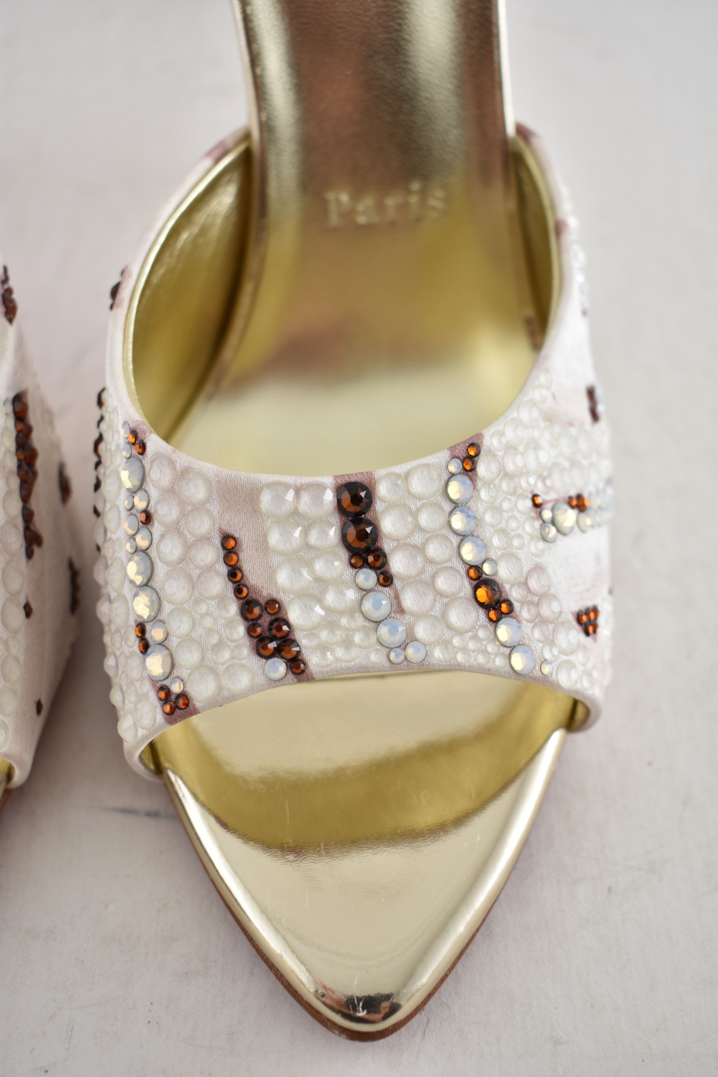 Christian Louboutin Miss Z Mule Gaagal Strass 100 Backless Sandal Heel Pump 37 Size US 7 / IT 37 - 12 Thumbnail