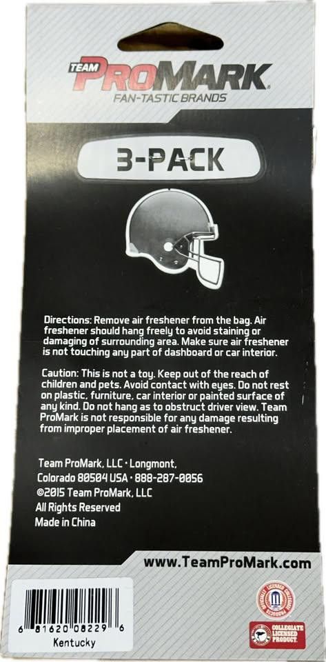 Designer Kentucky Wildcats Air Freshener 3 Pack NCAA Size ONE SIZE - 2 Thumbnail