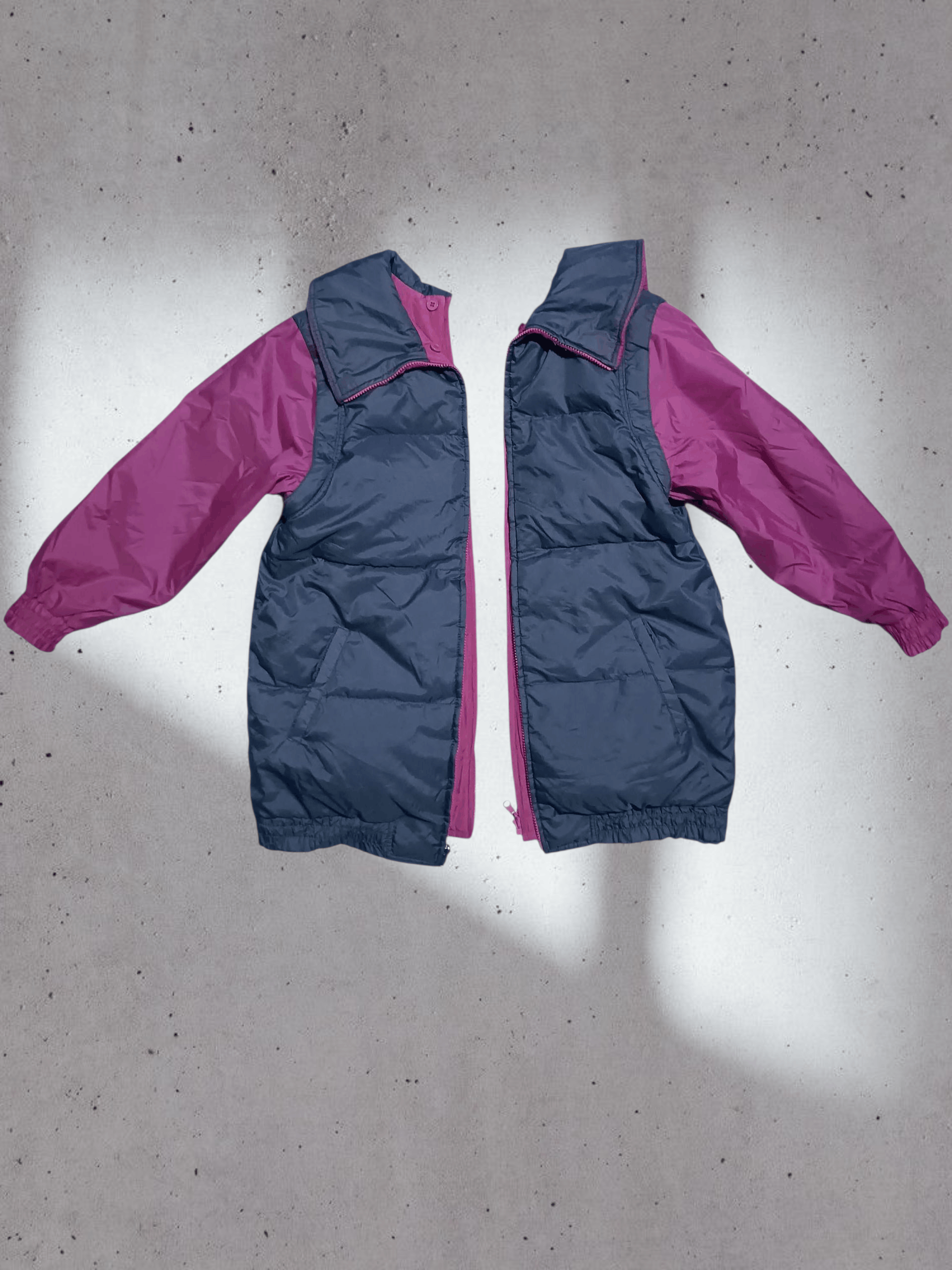 Japanese Brand Two Tone Convertible Puffer Down Jacket Size US L / EU 52-54 / 3 - 2 Thumbnail