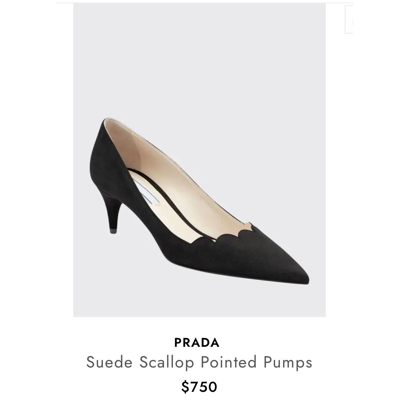 Prada Prada Black Suede Scallop Pointed Pumps sz. 39.5 eu Size US 9.5 / IT 39.5 - 9 Thumbnail
