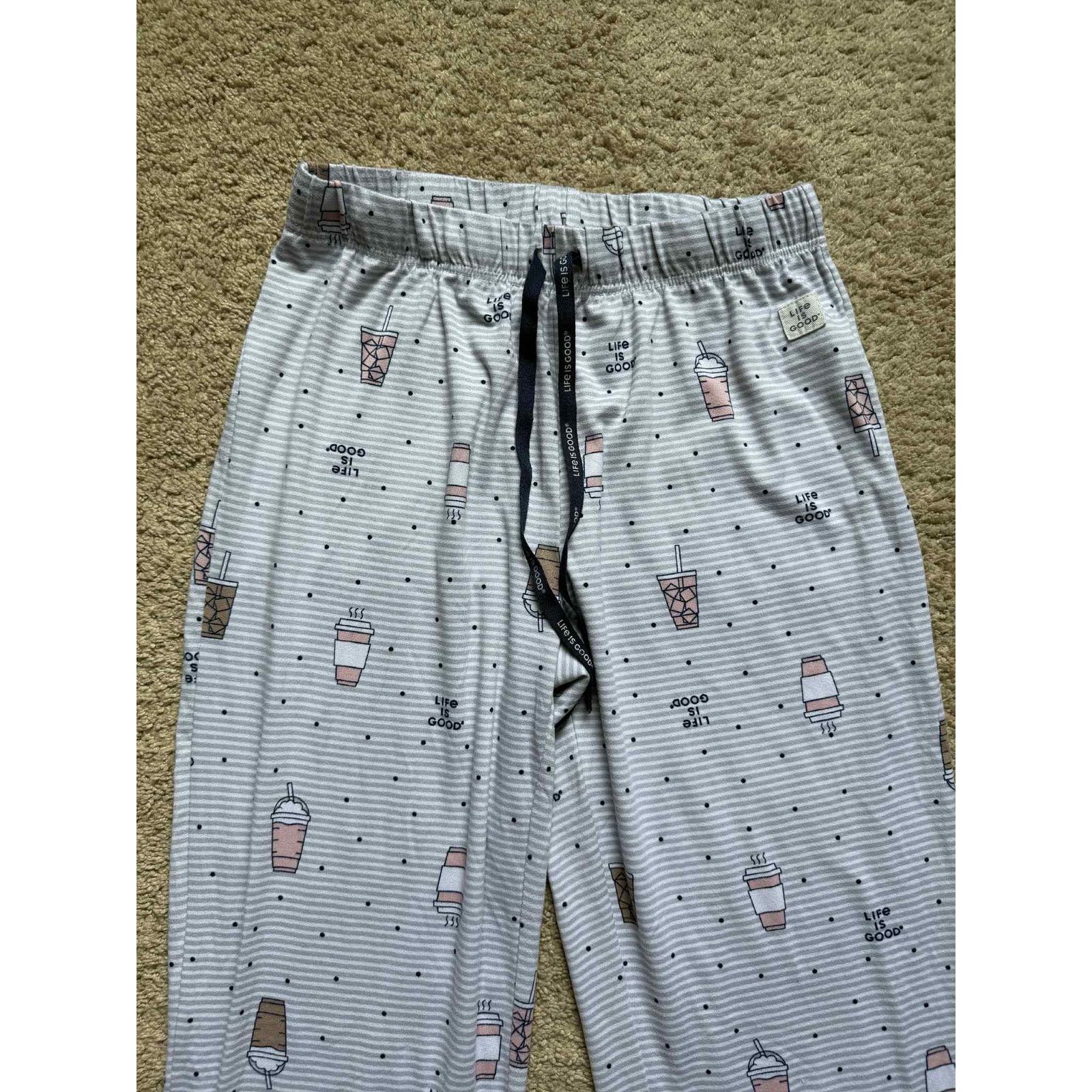 Life is Good Life is Good Sleep Polka Dot Milk Teas Pajama Pants Gray S Size 26" / US 2 / IT 38 - 3 Thumbnail