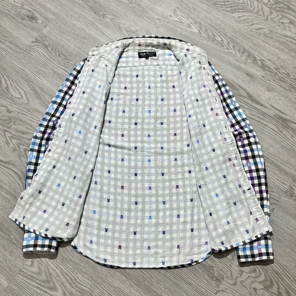 Beams Plus 2000s Beams Heart Skull Punk Logo Aop Plaid Shirt Button Up Size US S / EU 44-46 / 1 - 9 Thumbnail