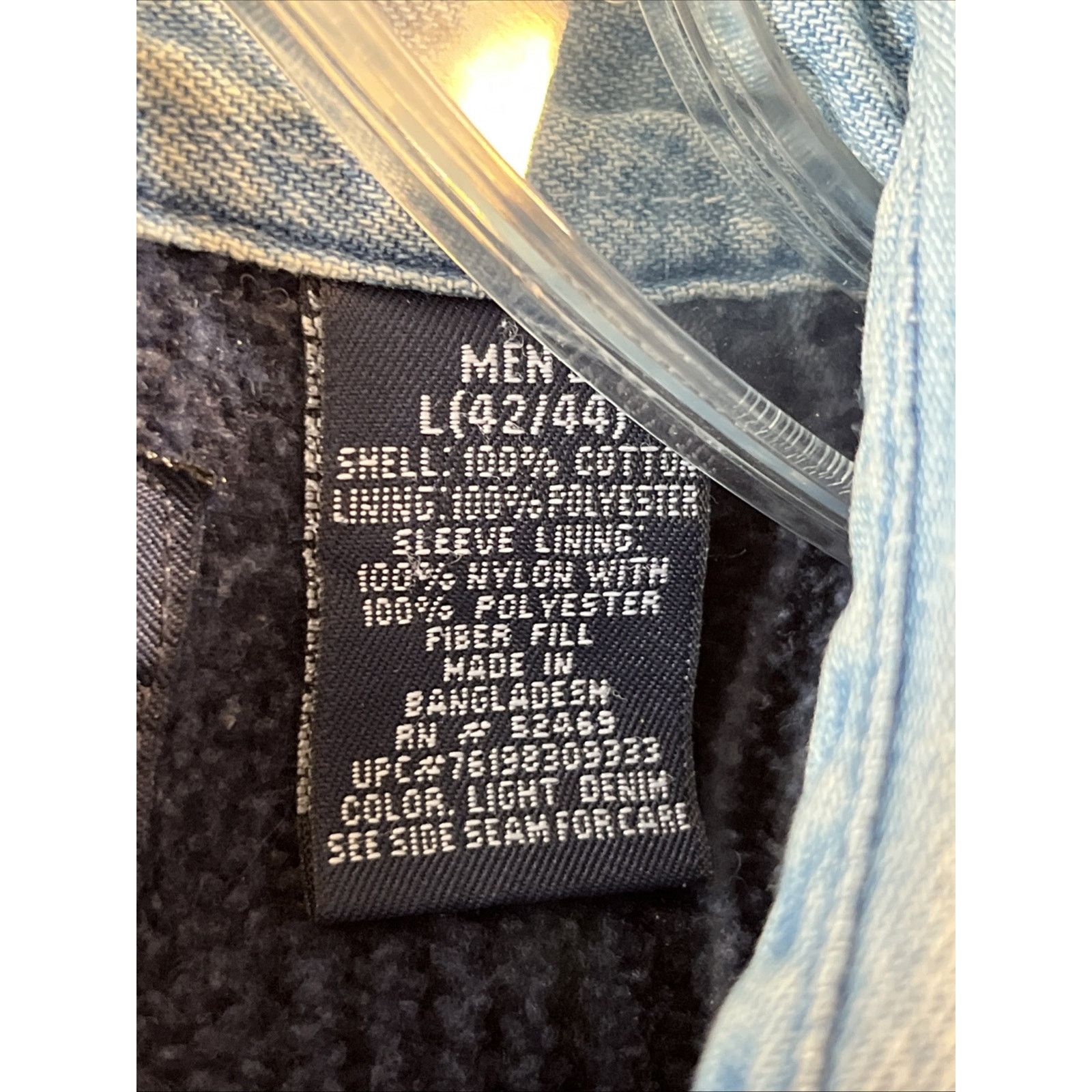 Puritan Puritan Men's L 42/44 Blue Cotton Denim Fleece Lined Shacket Size US L / EU 52-54 / 3 - 5 Thumbnail