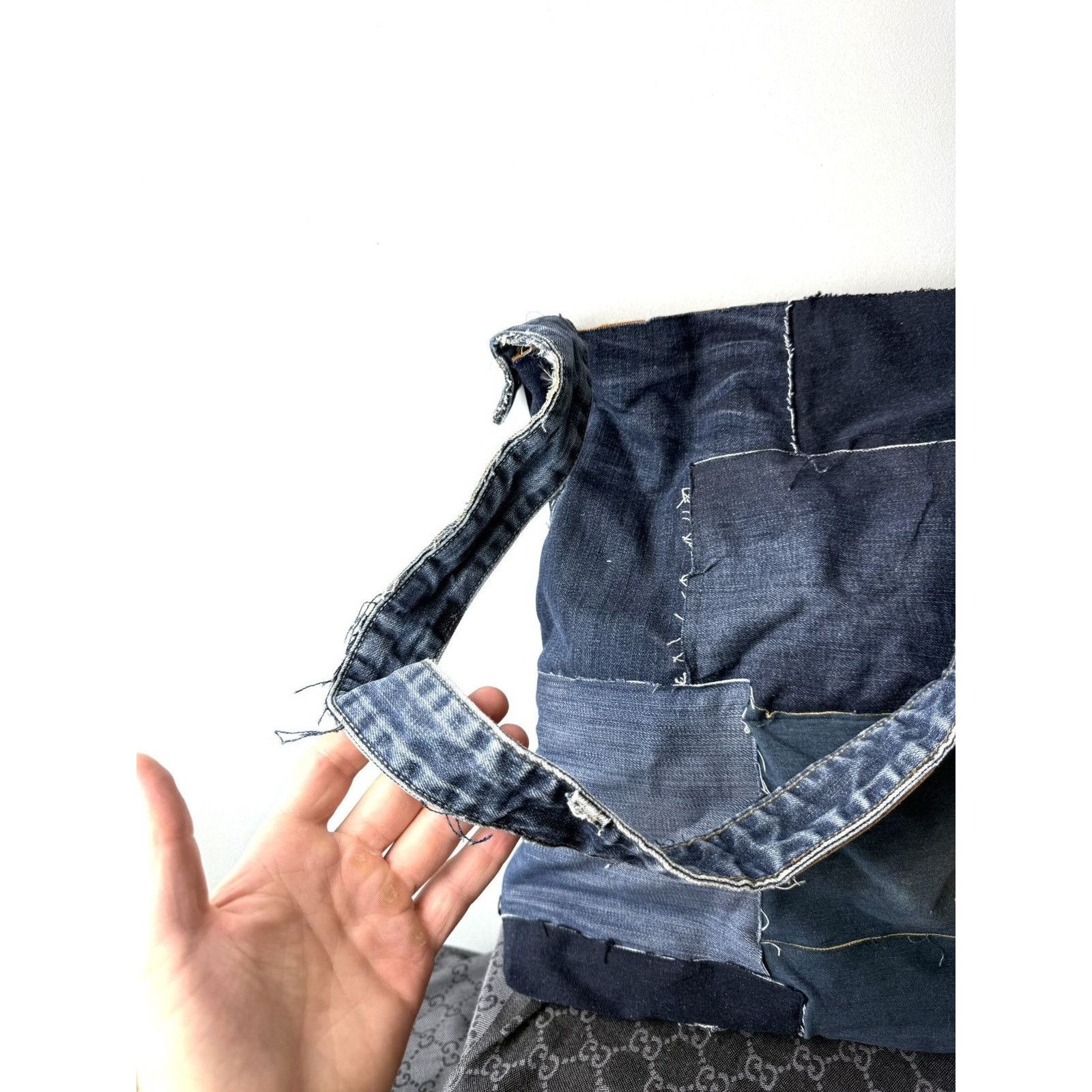 Vintage Rare! Vintage Patchwork Denim Bag Shopper Y2K Levis Diesel Size ONE SIZE - 3 Thumbnail