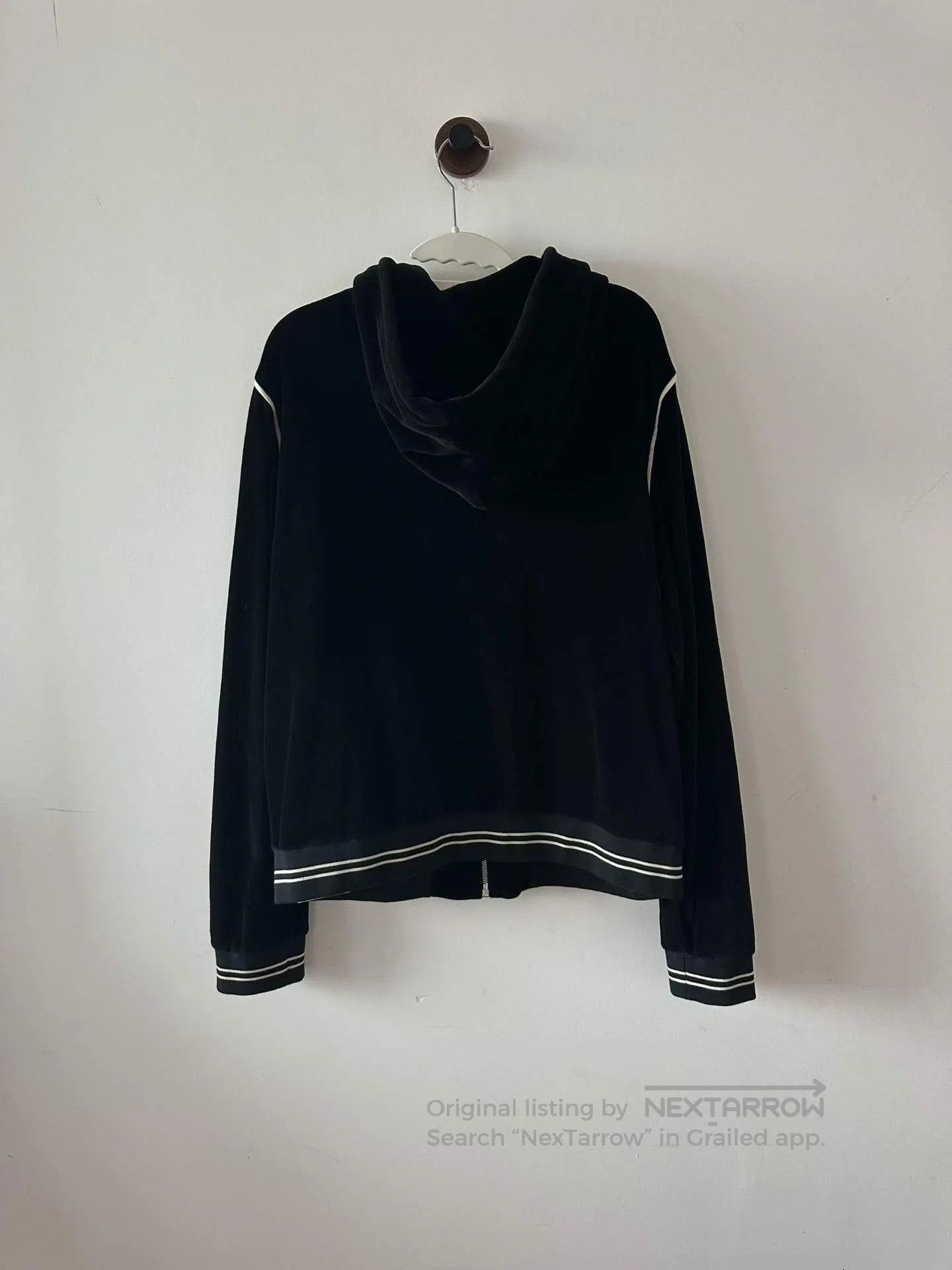 Celine CELINE Black Velvet Hooded Jacket| Size US XL / EU 56 / 4 - 2 Thumbnail